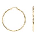 14ct Yellow Gold Patterned Hoop Earrings