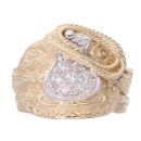 9ct Yellow Gold Cubic Zirconia Saddle Ring