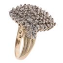 9ct Yellow Gold 1.00ct Diamond Twist Cluster Ring