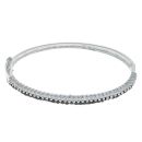 Silver Black And White Cubic Zirconia Bangle By Icesia