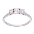 18ct White Gold 0.50ct Diamond Trilogy Ring