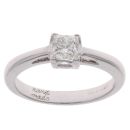 18ct White Gold 0.40ct Princess Cut Diamond Solitaire Ring