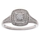 9ct White Gold 0.26ct Diamond Cluster Ring