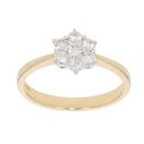 18ct Yellow Gold 0.50ct Diamond Cluster Ring