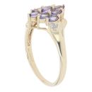 9ct Yellow Gold Tanzanite and 0.02ct Cluster Ring