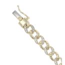 9ct Yellow Gold 0.70ct Brilliant Cut Diamond Curb Bracelet 7.5"