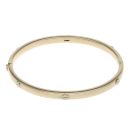 9ct Yellow Gold Screw Patterned Hollow Hinged Bangle