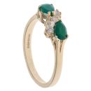 9ct Yellow Gold Chalcedony And Cubic Zirconia Dress Ring