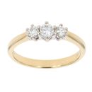 18ct Yellow Gold 0.50ct Diamond Trilogy Ring