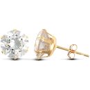 9ct Yellow Gold CZ Claw set Studs