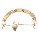 9ct Yellow Gold Gate Heart Bracelet 7"