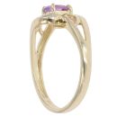 9ct Yellow And White Gold 0.02ct Diamond And Amethyst Ring