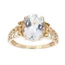 9ct Yellow Gold Pale Blue Topaz Single Stone Ring
