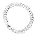 Silver Curb Bracelet 9" By Icesia