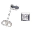 Silver Cubic Zirconia Square Stud Earrings