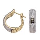 14ct Yellow Gold Monaco Classic Cubic Zirconia Pave Hoop Earrings