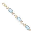 9ct Yellow Gold Blue Topaz Butterfly Bracelet 7.5"