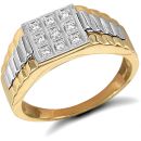 9ct Yellow Gold Gents Cubic Zirconia Ring