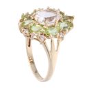 9ct Yellow Gold Peridot And Cubic Zirconia Cluster Ring