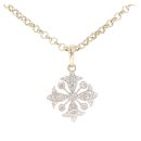 9ct Yellow Gold 0.10ct Diamond Fancy Pendant And Chain 18"