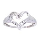 9ct White Gold Baguette Diamond Heart Ring