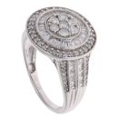 18ct White Gold 1.00ct Brilliant And Baguette Cut Diamond Cluster Ring