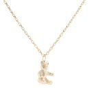 9ct Yellow Gold Textured Teddy Pendant and Chain 20"