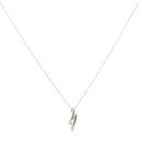 9ct Yellow and White Gold 0.02ct Diamond Wave Pendant and Chain 18"