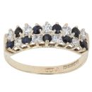 9ct Yellow Gold Cubic Zirconia and Sapphire Ring