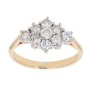 18ct Yellow Gold Cubic Zirconia Cluster Ring