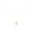 9ct Yellow Gold Cubic Zirconia Disc Pendant And Chain 18"