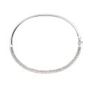 18ct White Gold 2.18ct Baguette and Brilliant Cut Diamond Bangle