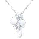 9ct White Gold Diamond Heart Pendant Necklace
