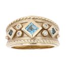 9ct Yellow Gold 0.05ct Apatite And Cubic Zirconia Ring