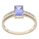 9ct Yellow Gold 0.28ct Diamond And Tanzanite Ring