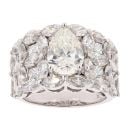 18ct White Gold 6.75ct Pear And Marquise Cut Diamond Ring