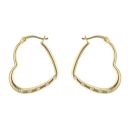 Gold Plated Silver Cubic Zirconia Heart Hoop Earrings