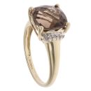 9ct Yellow Gold 0.05ct Diamond And Smoky Quartz Dress Ring