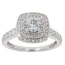 18ct White Gold 1.00ct Brilliant Cut Diamond Cluster Ring