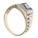 18ct Yellow And White Gold Cubic Zirconia Watch Style Signet Ring
