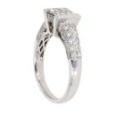 18ct White Gold 0.75ct Princess And Brilliant Cut Cluster Ring