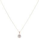 9ct Yellow Gold 0.15ct Brilliant Cut Diamond Cluster Pendant And Chain 18"