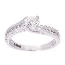 18ct White Gold 0.62ct Diamond Twist Solitaire Ring