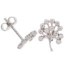 Silver Cubic Zirconia Tree Earrings by Icesia