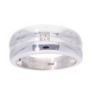 9ct White Gold 0.10ct Princess Cut Diamond Signet Ring