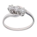 18ct White Gold 0.50ct Brilliant Cut Diamond Trilogy Ring