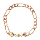 9ct Yellow And Rose Gold Figaro Bracelet 9"