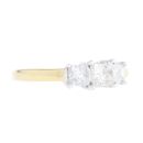 18ct Yellow Gold 1.00ct Princess Cut Diamond Trilogy Ring