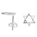 Silver Star Of David Stud Earrings