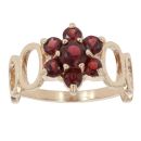9ct Yellow Gold Garnet Cluster Ring